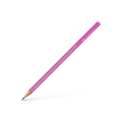 LOT de 12 Crayon graphite triangulaire Faber-Castell Sparkle Aurora B - Mine incassable - Mine argentée - Corps fuchsia