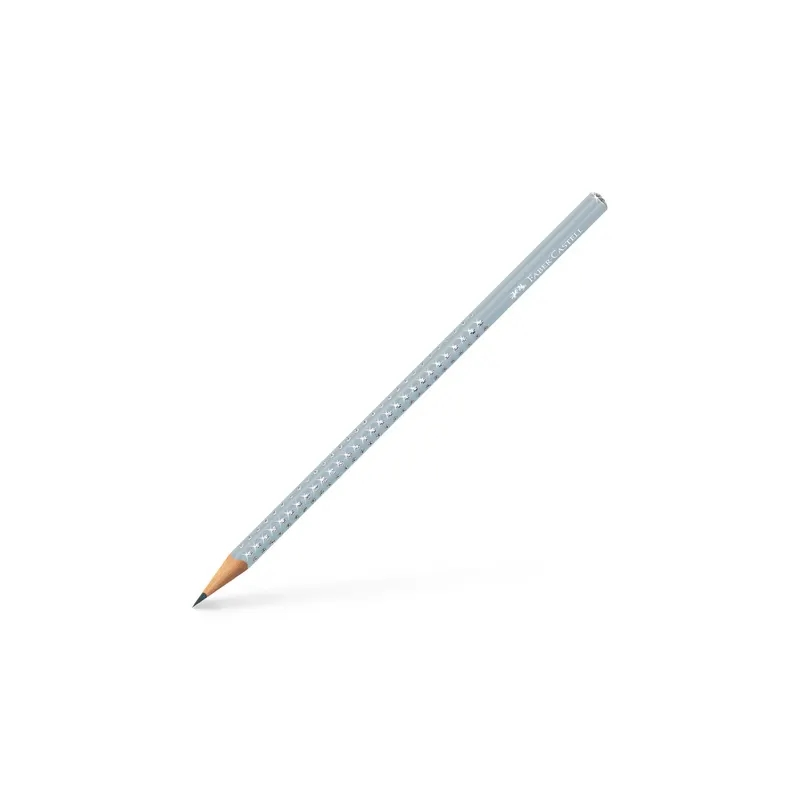 LOT de 12 Crayon graphite triangulaire Faber-Castell Sparkle Aurora B - Mine incassable - Mine argentée - Corps bleu glacé