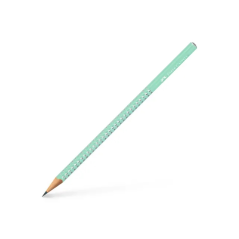LOT de 12 Crayon graphite triangulaire Faber-Castell Sparkle Aurora B - Mine incassable - Mine argentée - Corps vert menthe