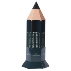 Présentoir Faber-Castell Castell 9000 de 120 crayons graphite - Duretés assorties - Mine incassable - Écologique