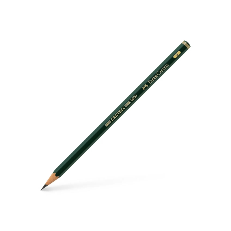 LOT de 12 Crayon graphite Faber-Castell Castell 9000 B - Mine incassable - Écologique