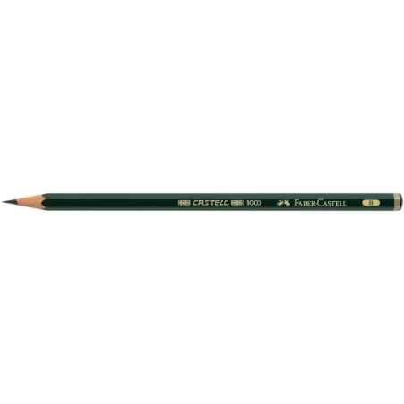 LOT de 12 Crayon graphite Faber-Castell Castell 9000 B - Mine incassable - Écologique