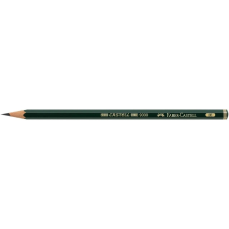 LOT de 12 Crayon graphite Faber-Castell Castell 9000 2B - Mine incassable - Écologique