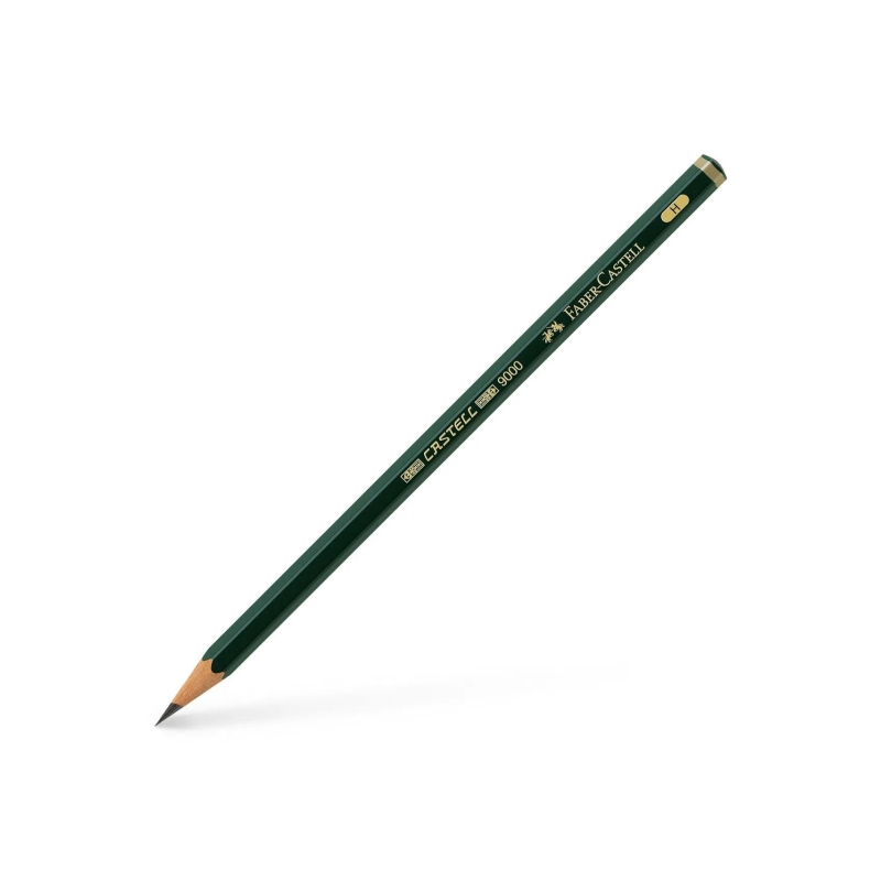 LOT de 12 Crayon graphite Faber-Castell Castell 9000 H - Mine incassable - Écologique