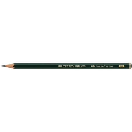 LOT de 12 Faber-Castell Castell 9000 Crayon Graphite 5H - Mine Incassable - Écologique