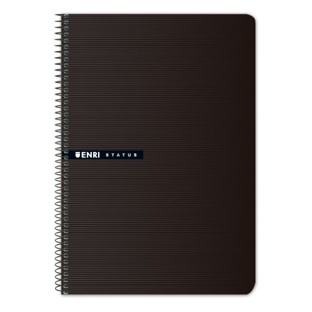 ✅ LOT de 5 Enri Status Fº Cahier à spirale à couverture rigide 4x4 - 100 feuilles - Couleur noire couleur Noi en stock