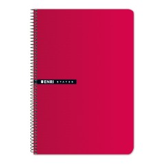 ✅ LOT de 5 Enri Status Fº Cahier à Spirale Couverture Rigide 4x4 avec Marge 100 Feuilles Rouge - Couverture Ri en stock