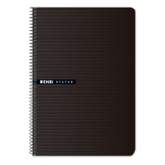 ✅ LOT de 5 Enri Status 4ème cahier à spirale à couverture rigide 4x4 - 100 feuilles - Couleur noire couleur N en stock