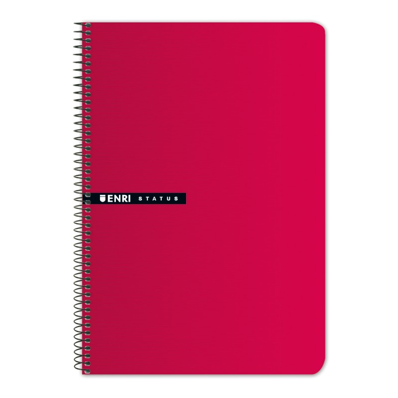 LOT de 5 Enri Status 4ème carnet à spirales à couverture rigide 4 x 4 avec marge 100 feuilles rouge – Carnet à couverture