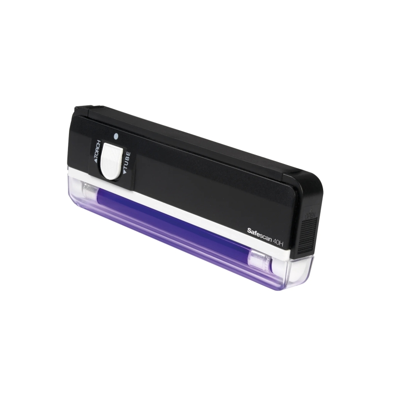 Détecteur de faux billets portable Safescan 40H - Lampe ultraviolette 4W - Lampe de poche LED pour vérification visuelle
