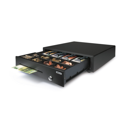 Tiroir-caisse Safescan LD-4141 24 V - Design robuste et élégant - Double connectivité - Installation facile - Comptage rapide et