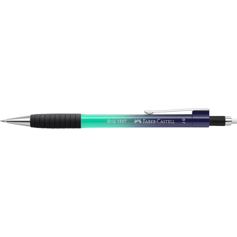 LOT de 12 Porte-mine Faber-Castell Grip 1347 Flow Edition Buzzing Blue 0,7 mm - Design attrayant - Prise en main confortable - G