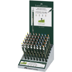Faber-Castell TK-Fine 9713 Expositor con 40 Portaminas de Diferentes Graduaciones - Mina HB - Goma de Borrar Integrada