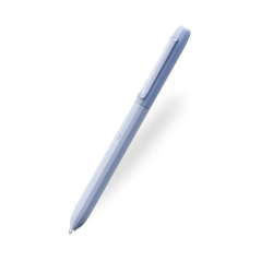 Stylo bille Faber-Castell Avori XB à mécanisme rotatif - 92 % de plastique recyclé - Clip en métal massif - Bleu clair