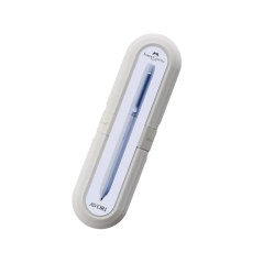 Stylo bille Faber-Castell Avori XB à mécanisme rotatif - 92 % de plastique recyclé - Clip en métal massif - Bleu clair