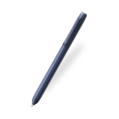 Stylo bille Faber-Castell Avori XB à mécanisme rotatif - 92 % de plastique recyclé - Clip en métal massif - Bleu nuit