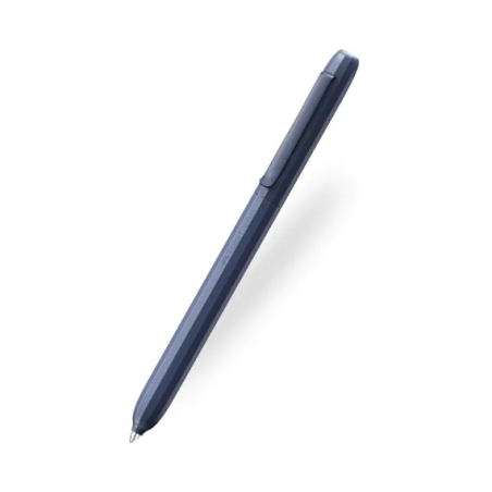 Stylo bille Faber-Castell Avori XB à mécanisme rotatif - 92 % de plastique recyclé - Clip en métal massif - Bleu nuit