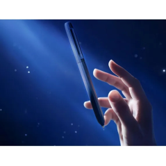 Stylo bille Faber-Castell Avori XB à mécanisme rotatif - 92 % de plastique recyclé - Clip en métal massif - Bleu nuit