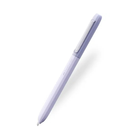 Stylo bille Faber-Castell Avori XB à mécanisme rotatif - 92 % de plastique recyclé - Clip en métal massif - Lavande