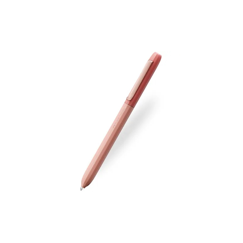 Stylo bille Faber-Castell Avori XB à mécanisme rotatif - 92 % de plastique recyclé - Clip en métal massif - Orange feu