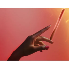 Stylo bille Faber-Castell Avori XB à mécanisme rotatif - 92 % de plastique recyclé - Clip en métal massif - Orange feu