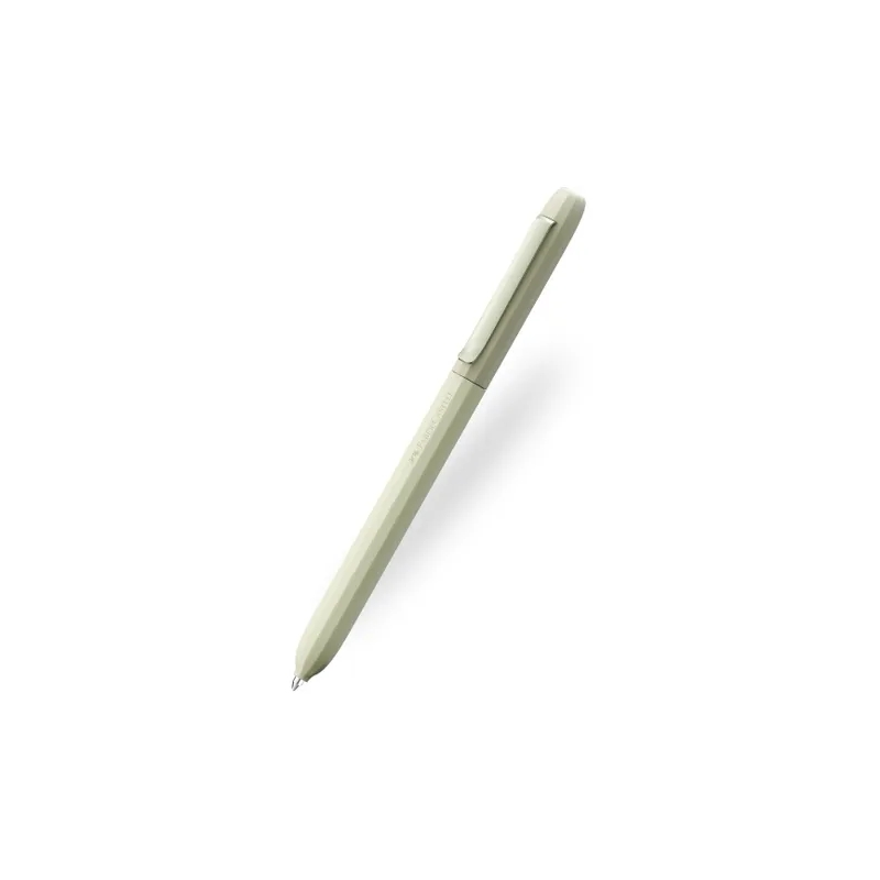 Stylo bille Faber-Castell Avori XB à mécanisme rotatif - 92 % de plastique recyclé - Clip en métal massif - Vert