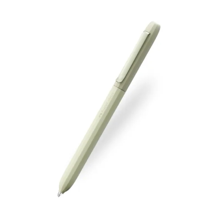 Stylo bille Faber-Castell Avori XB à mécanisme rotatif - 92 % de plastique recyclé - Clip en métal massif - Vert