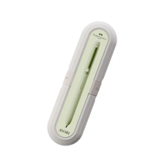 Stylo bille Faber-Castell Avori XB à mécanisme rotatif - 92 % de plastique recyclé - Clip en métal massif - Vert