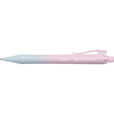 LOT de 10 Stylo bille rétractable Faber-Castell Daily Ball Flow Edition Blushing Sky XB - Design élégant - Encre bleue indélébil
