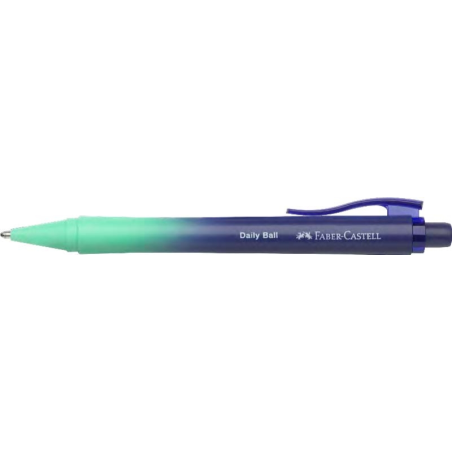 LOT de 10 Stylo bille rétractable Faber-Castell Daily Ball Flow Edition Buzzing Blue XB - Design élégant - Encre bleue indélébil