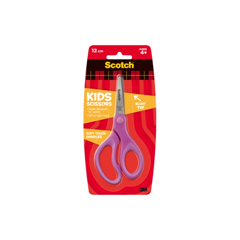 Ciseaux Scotch Kids - Pointe arrondie - 12 cm - Toucher doux - Violet