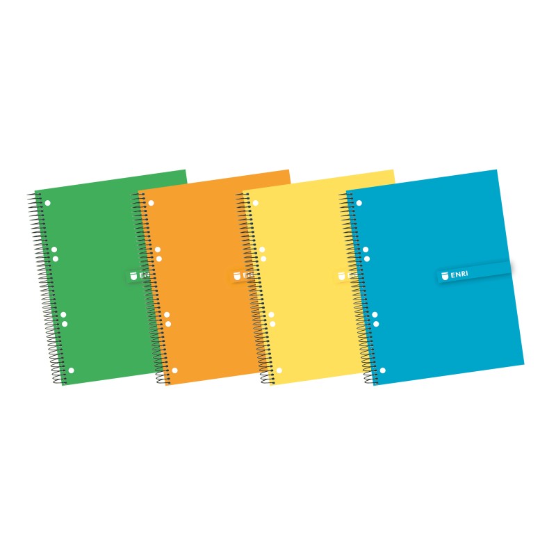 LOT de 5 Enri A5+ Europeanbook - Couverture Extra-Rigide Résistante - Spirale Durable - 140 Feuilles de Papier de Haute Qualité