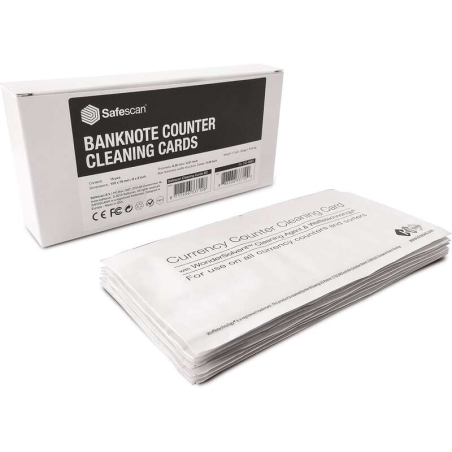 Safescan Pack de 15 cartes de nettoyage - pour compteur de billets - Élimine la saleté et les débris - Gardez votre équipement d