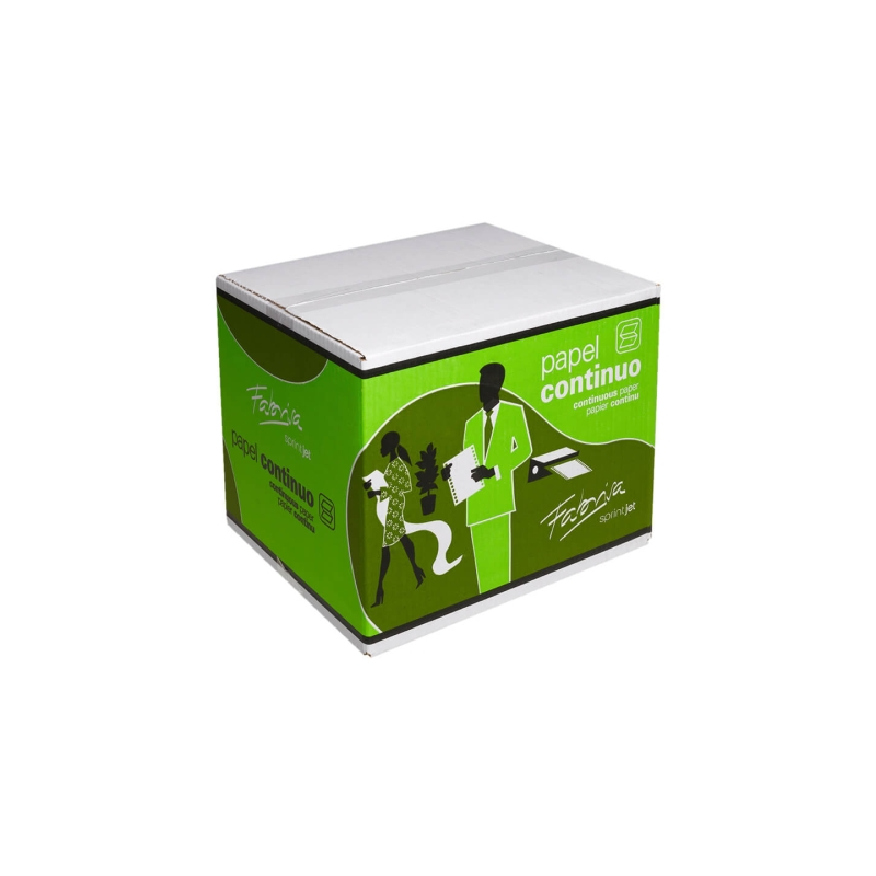 Papier continu Fabrisa 28 x 240 mm - 1 feuille, 2 perforations, 2500 feuilles - Blanc