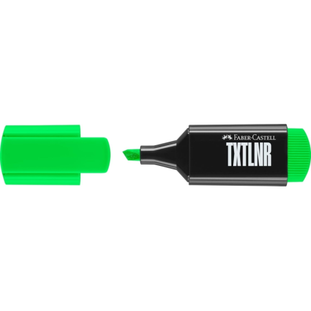 LOT de 10 Marqueur fluorescent Faber-Castell TXTLNR - Pointe biseautée - Tailles de trait 1, 2 et 5 mm - Encre à base d'eau - Ve
