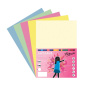 Paquet de 50 feuilles de papier cartonné Fabrisa 180 g/m² - Format A4 - Couleurs pastel assorties