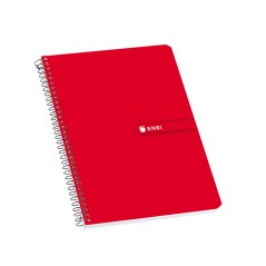 ✅ LOT de 5 Enri Fº Cahier à Spirale à Couverture Rigide 4x4 avec Marge 100 Feuilles Rouge - Couverture Rigide en stock