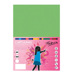 Paquet de 50 feuilles de papier cartonné Fabrisa 180 g/m² - Format A4 - Couleur verte