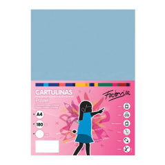 Paquet de 50 feuilles de papier cartonné Fabrisa 180 g/m² - Format A4 - Couleur bleu clair