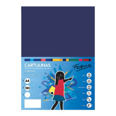 Paquet de 50 feuilles de papier cartonné Fabrisa 180 g/m² - Format A4 - Couleur bleu foncé