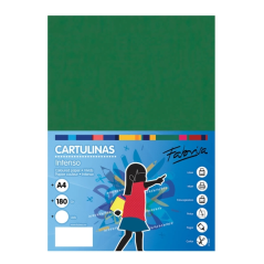 Paquet de 50 feuilles de papier cartonné Fabrisa 180 g/m² - Format A4 - Couleur vert foncé