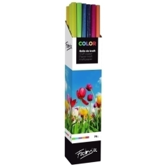 Fabrisa Présentoir de 30 Rouleaux de Papier Cadeau - Papier Kraft Vergé 70gr - Mesures du Rouleau 1x3m - Couleurs Assorties