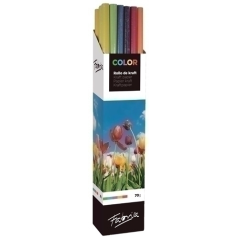 Fabrisa Présentoir de 20 Rouleaux de Papier Cadeau - Papier Kraft Vergé 70gr - Mesures du Rouleau 1x5m - Couleurs Assorties