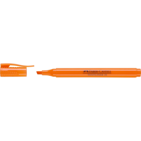 LOT de 10 Marqueur fluorescent Faber-Castell Textliner 38 - Corps fin - Pointe biseautée - Lignes épaisses et fines - Encre à ba