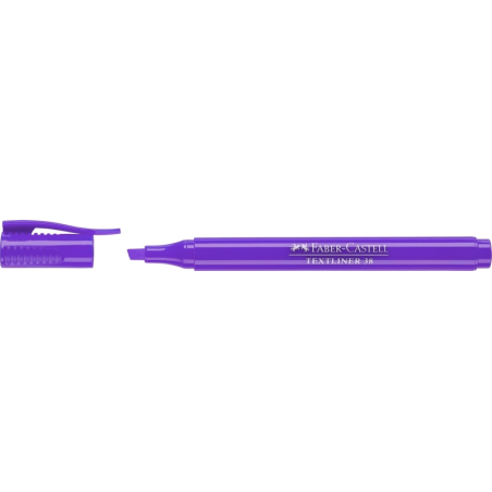 LOT de 10 Marqueur fluorescent Faber-Castell Textliner 38 - Corps fin - Pointe biseautée - Lignes épaisses et fines - Encre à ba
