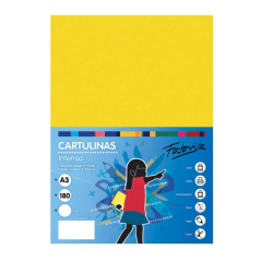 Lot de 25 feuilles de papier cartonné Fabrisa 180 g/m² - Format A3 - Jaune vif