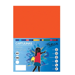 Lot de 25 feuilles de papier cartonné Fabrisa 180 g/m² - Format A3 - Orange