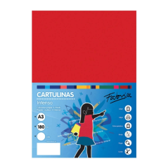 Lot de 25 feuilles de papier cartonné Fabrisa 180 g/m² - Format A3 - Couleur rouge
