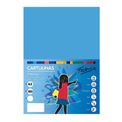 Lot de 25 feuilles de papier cartonné Fabrisa 180 g/m² - Format A3 - Bleu turquoise