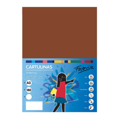 Lot de 25 feuilles de papier cartonné Fabrisa 180 g/m² - Format A3 - Couleur marron
